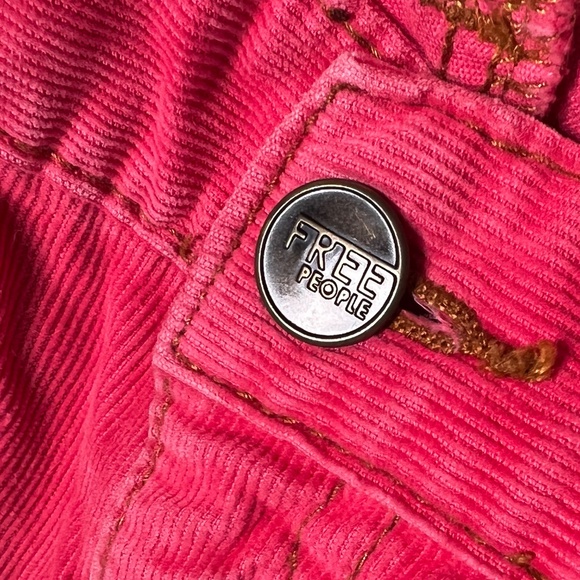 VNTG ✵☽Free People☾✵ Low Rise Pink Corduroy Straight Leg Pants | 27 · Small · 4 - Picture 10 of 14